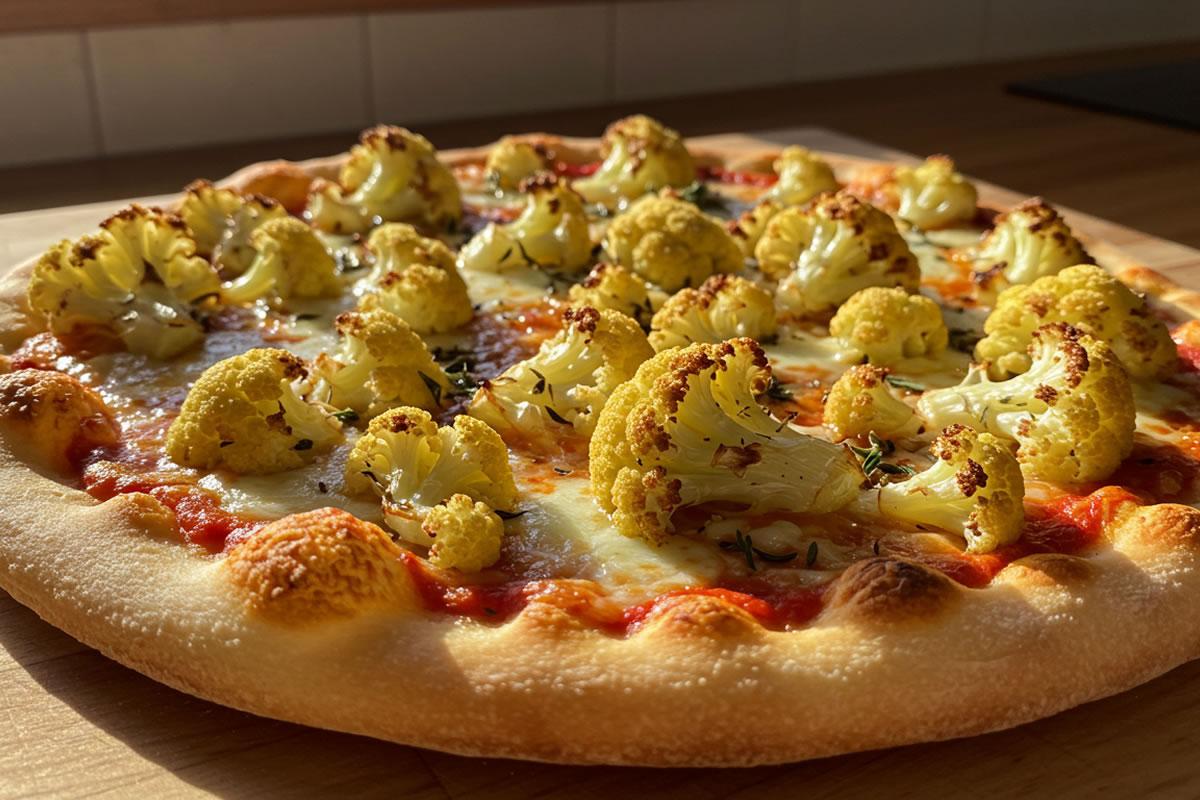[Pizza de Frango com Massa de Couve-Flor]